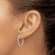 Sterling Silver Rhod Radiant Essence D/C Hoop Earrings - Birthstone Company