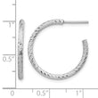 Sterling Silver Rhod Radiant Essence D/C Hoop Earrings - Birthstone Company