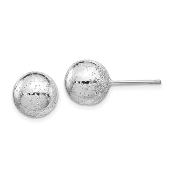 Sterling Silver Rhod Radiant Essence 10mm Ball Post Earrings