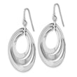 Sterling Silver Rhodium-plated Polished and Brushed Dangle Earring
