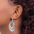 Sterling Silver Rhodium-plated Polished and Brushed Dangle Earring - Birthstone Company