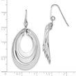 Sterling Silver Rhodium-plated Polished and Brushed Dangle Earring