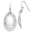 Sterling Silver Rhodium-plated Polished and Brushed Dangle Earring
