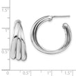 Sterling Silver Rhodium-plated Polished Hoop Earrings