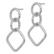 Sterling Silver Rh-plated D/C Post Dangle Earrings