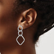 Sterling Silver Rh-plated D/C Post Dangle Earrings - Birthstone Company