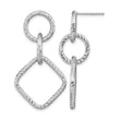 Sterling Silver Rh-plated D/C Post Dangle Earrings - Birthstone Company