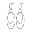 Sterling Silver Rh-plated D/C Oval Post Dangle Earrings - Birthstone Company