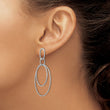 Sterling Silver Rh-plated D/C Oval Post Dangle Earrings - Birthstone Company