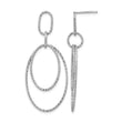 Sterling Silver Rh-plated D/C Oval Post Dangle Earrings - Birthstone Company