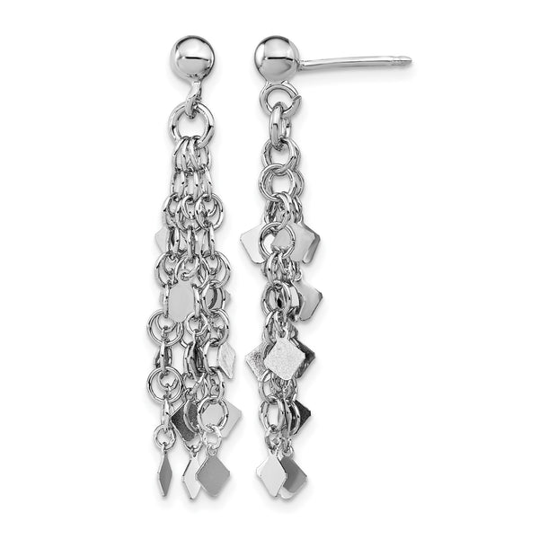 Sterling Silver Rhodium-plated Post Dangle Earrings - Birthstone Company
