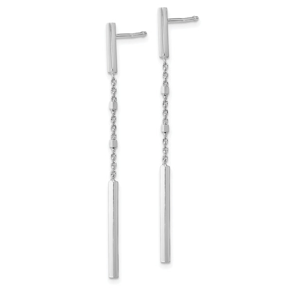 Sterling Silver Rhodium-plated Polished Post Dangle Earrings