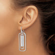 Sterling Silver Rhodium-plated Polished & Brushed Dangle Earrings