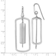 Sterling Silver Rhodium-plated Polished & Brushed Dangle Earrings