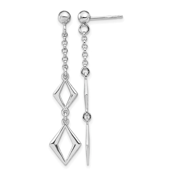 Sterling Silver Rhodium-plated Polished Earrings - Birthstone Company