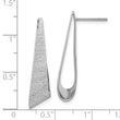 Sterling Silver Rhodium-plated Sand-finish Post Dangle Earrings