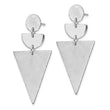 Sterling Silver Rhod-plated Textured Post Dangle Earrings