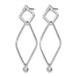 Sterling Silver Rhodium-plated CZ Geometric Post Dangle Earrings - Birthstone Company