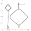 Sterling Silver Rhodium-plated CZ Geometric Post Dangle Earrings