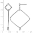 Sterling Silver Rhodium-plated CZ Geometric Post Dangle Earrings - Birthstone Company