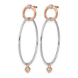 Sterling Silver Rose Gold-plated Rhd-plat CZ Post Dangle Earrings - Birthstone Company
