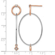 Sterling Silver Rose Gold-plated Rhd-plat CZ Post Dangle Earrings - Birthstone Company
