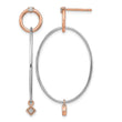 Sterling Silver Rose Gold-plated Rhd-plat CZ Post Dangle Earrings - Birthstone Company