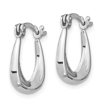 Sterling Silver Rhodium-plated Huggie Earrings