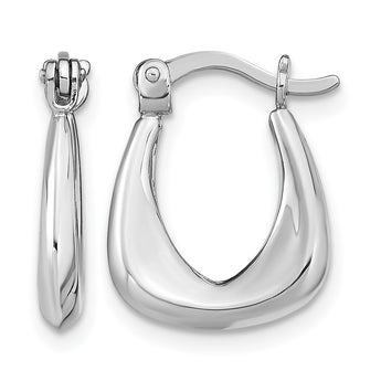 Sterling Silver Rhodium-plated Huggie Earrings - Birthstone Company