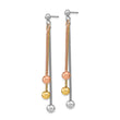 Sterling Silver Rose & Yellow Gold-plated Post Dangle Earrings - Birthstone Company