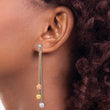 Sterling Silver Rose & Yellow Gold-plated Post Dangle Earrings - Birthstone Company