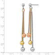 Sterling Silver Rose & Yellow Gold-plated Post Dangle Earrings - Birthstone Company