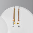 Sterling Silver Rose & Yellow Gold-plated Post Dangle Earrings - Birthstone Company