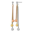 Sterling Silver Rose & Yellow Gold-plated Post Dangle Earrings - Birthstone Company