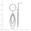 Sterling Silver Rhodium-plated Post Dangle Earrings