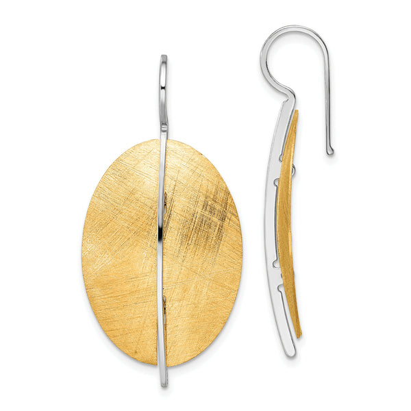 Sterling Silver Radiant Essence Rhod-pl Gold-tone Dangle Earrings