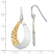 Sterling Silver Rhod-plated Gold-plated D/C Dangle Earrings