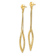 Sterling Silver Gold-plated D/C Post Dangle Earrings