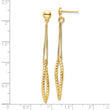 Sterling Silver Gold-plated D/C Post Dangle Earrings