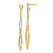Sterling Silver Gold-plated D/C Post Dangle Earrings