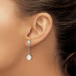 Sterling Silver Rhodium-plated Mother of Pearl Post Dangle Earring - Birthstone Company