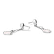 Sterling Silver Rhodium-plated Mother of Pearl Post Dangle Earring - Birthstone Company