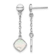 Sterling Silver Rhodium-plated Mother of Pearl Post Dangle Earring - Birthstone Company