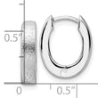 Radiant Essence SS Rhod-plated D/C Brushed Oval Hoop Earrings
