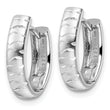 Sterling Silver Rhod-plated D/C Brushed Oval Hoop Earrings