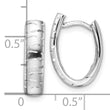 Sterling Silver Rhod-plated D/C Brushed Oval Hoop Earrings