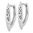 Sterling Silver Rhod-plated D/C Hoop Earrings