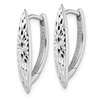 Sterling Silver Rhod-plated D/C Hoop Earrings