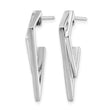 Sterling Silver Rhod-plated Polished and Brushed Dangle Earrings - Birthstone Company