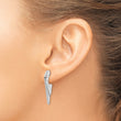 Sterling Silver Rhod-plated Polished and Brushed Dangle Earrings - Birthstone Company